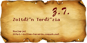 Zoltán Terézia névjegykártya